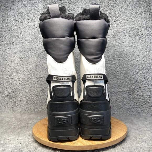 UGG Shasta TALL Gore-TEX Leather Boot Size 10 Men = 11 Women White Black 1151850 - Picture 5 of 7